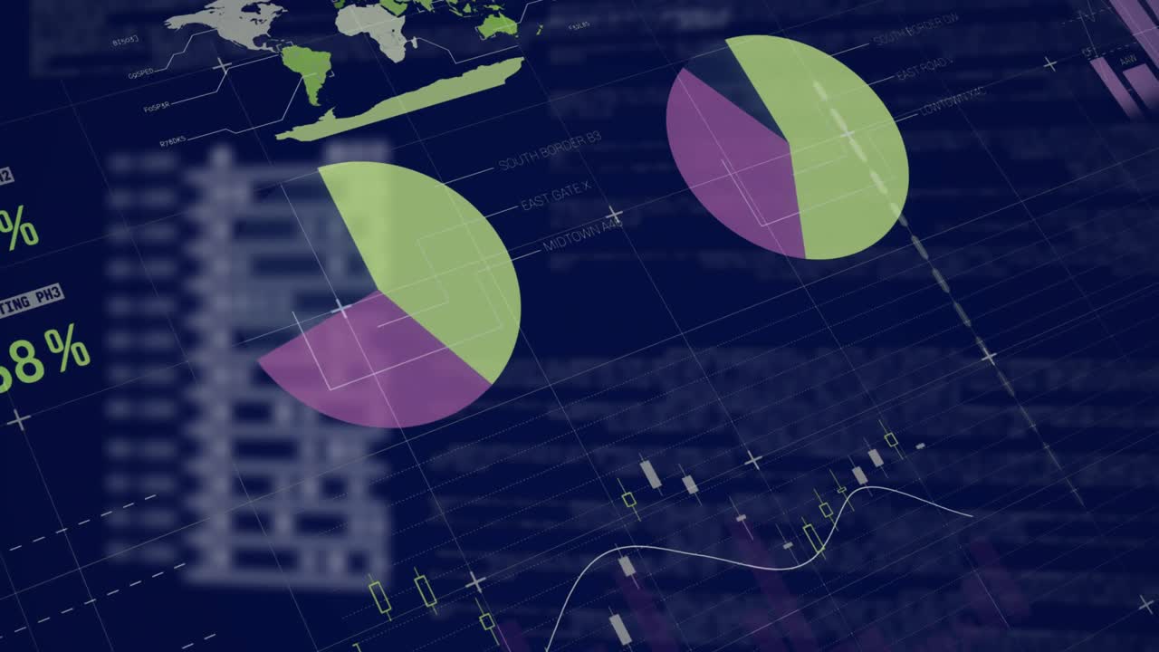 Animation of statistics and financial data processing