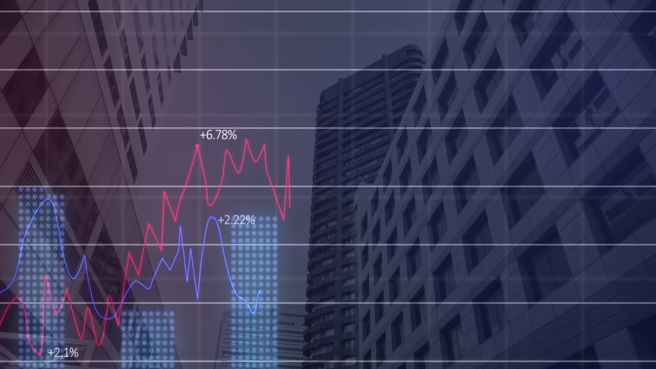animación del procesamiento de datos sobre el paisaje urbano