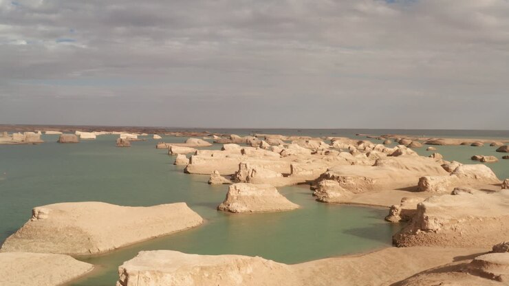 Wind erosion terrain landscape, yardang landform.