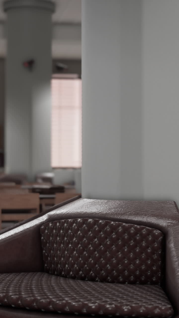 갈색 가죽 의자 가 있는 현대적 인 대기실