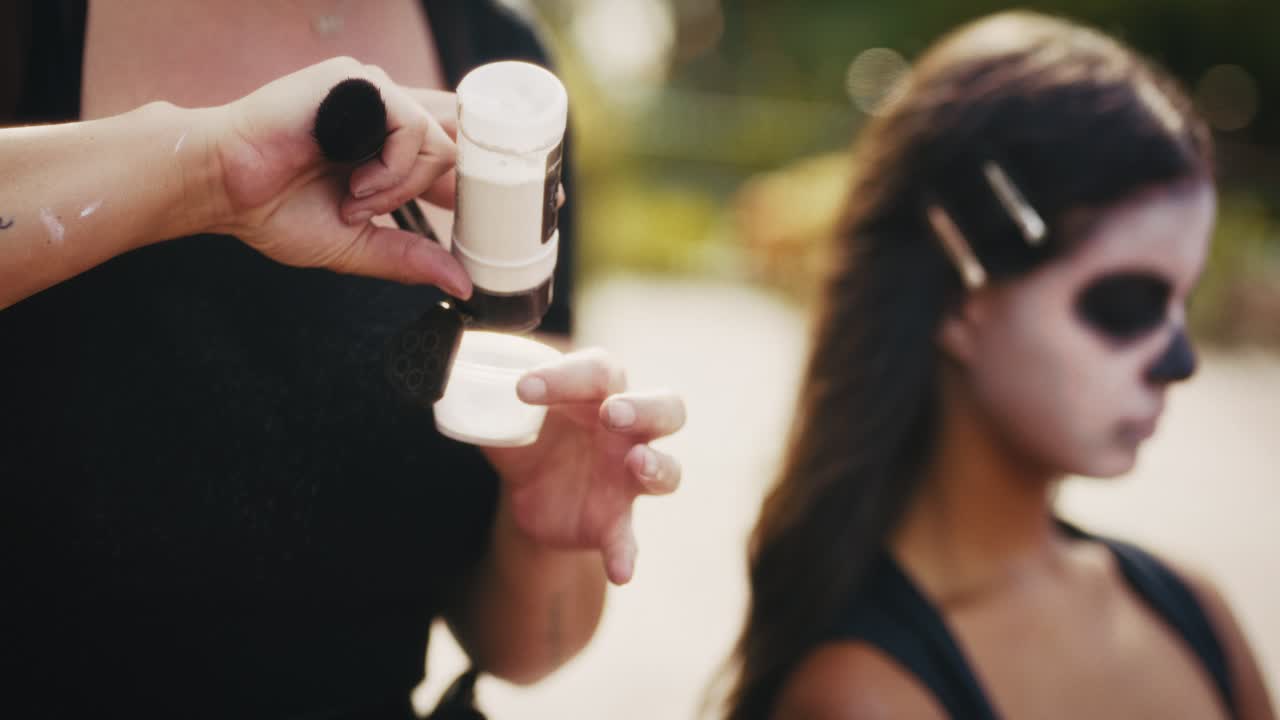 Applying Sugar Skull Makeup