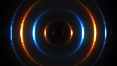 neon shiny circles come from the center.