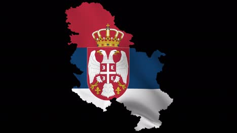 mapa de la bandera serbia con canal alfa y bucle sin costuras