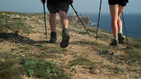 couple hiking along coastal trail