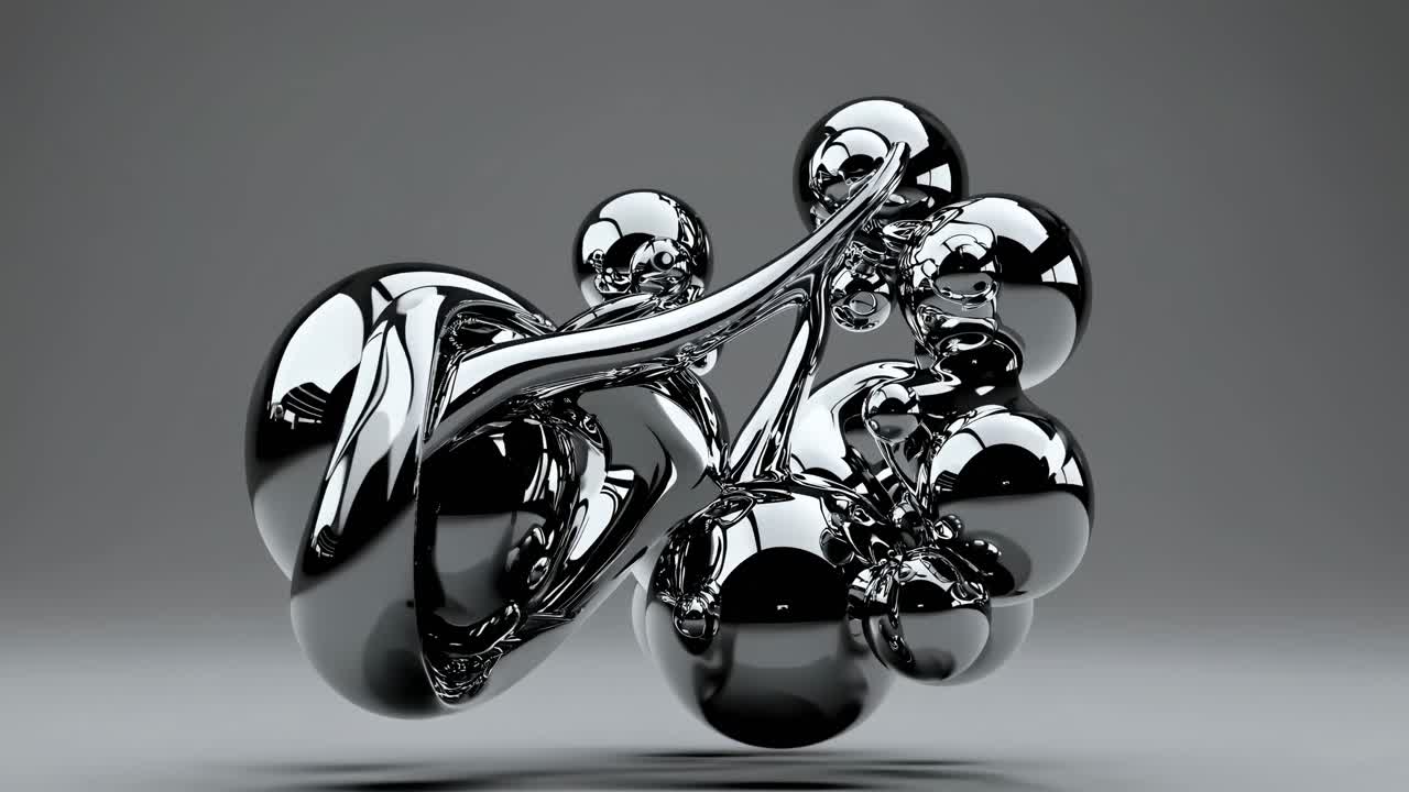 Abstract Chrome Metal Sculpture