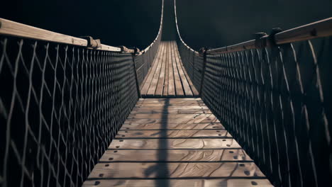 dark suspension bridge