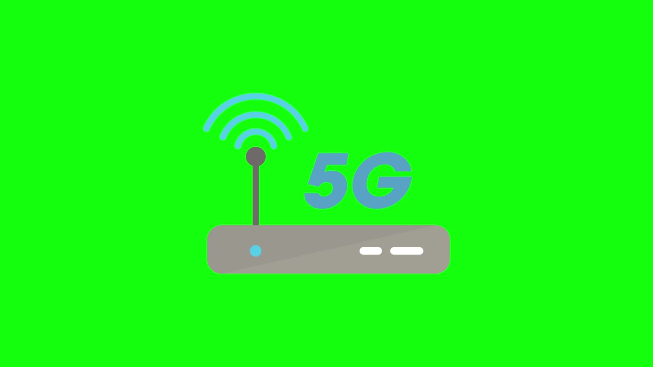icon de módem de router de color 5g plano 10 animaciones pantalla verde tecla de croma
