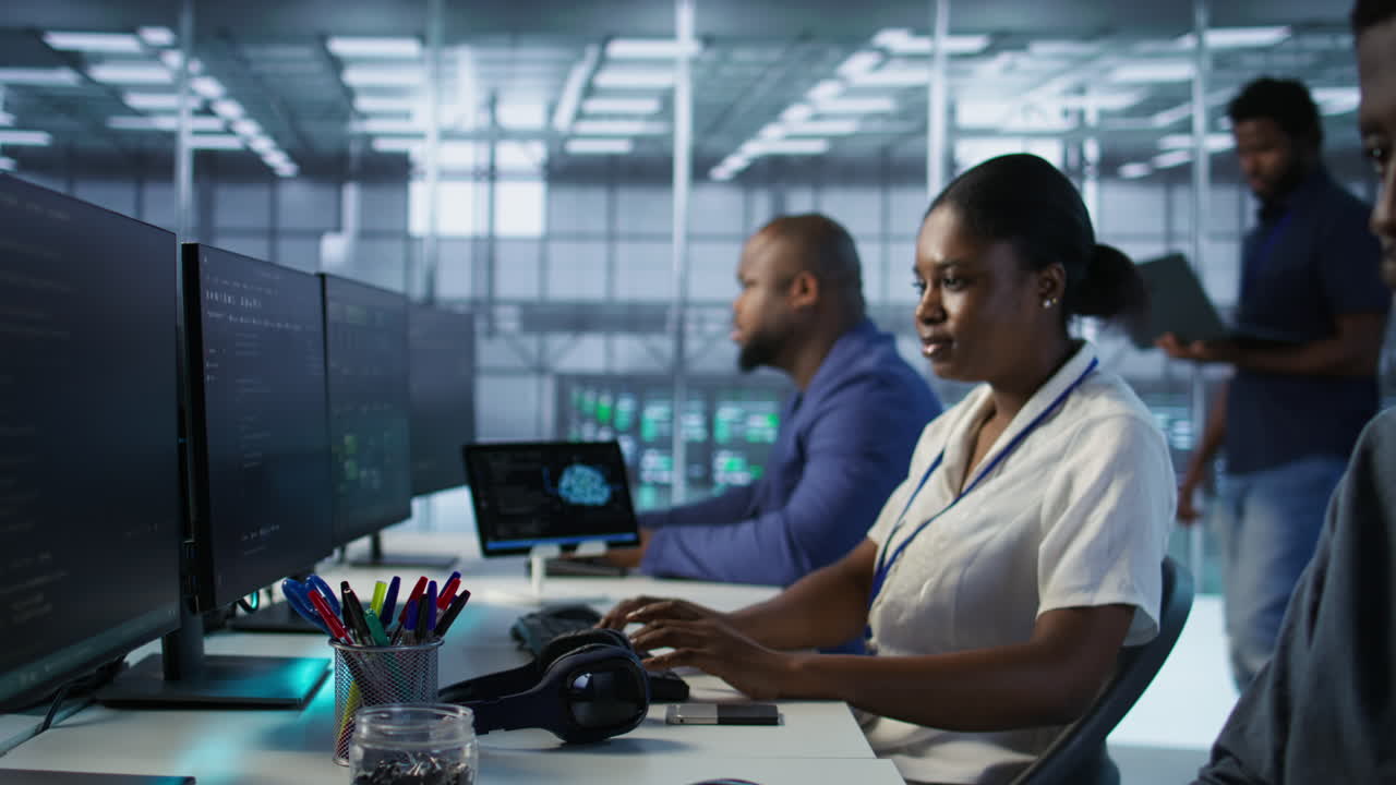 personal de ti diverso en un centro de datos