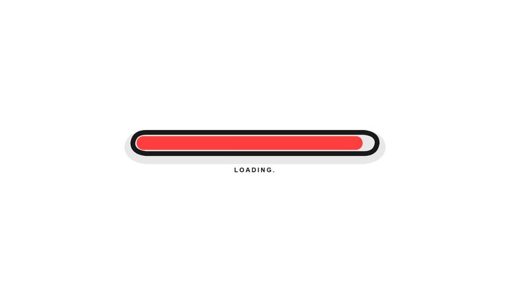 Animazione minimalista della barra di caricamento su sfondo bianco