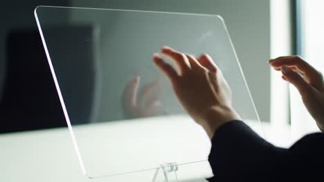exploring the intricacies of touch interaction with a transparent screen: engaging hands-on experience in modern technology and user interfaces