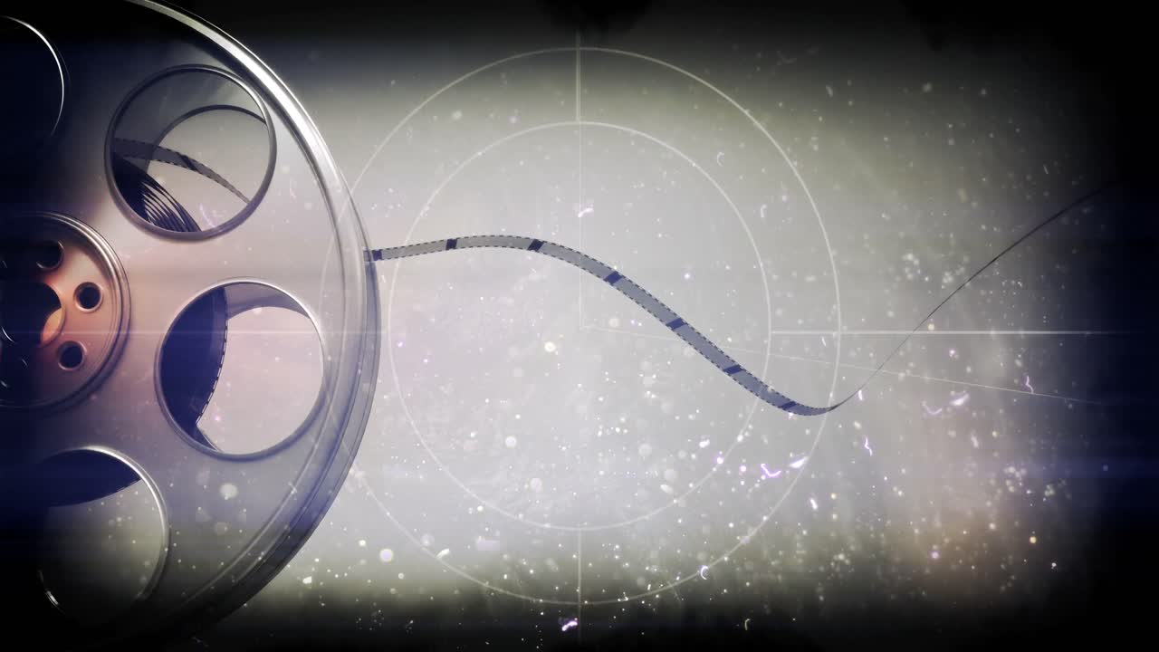 필름 릴에서 굴러 나오는 필름