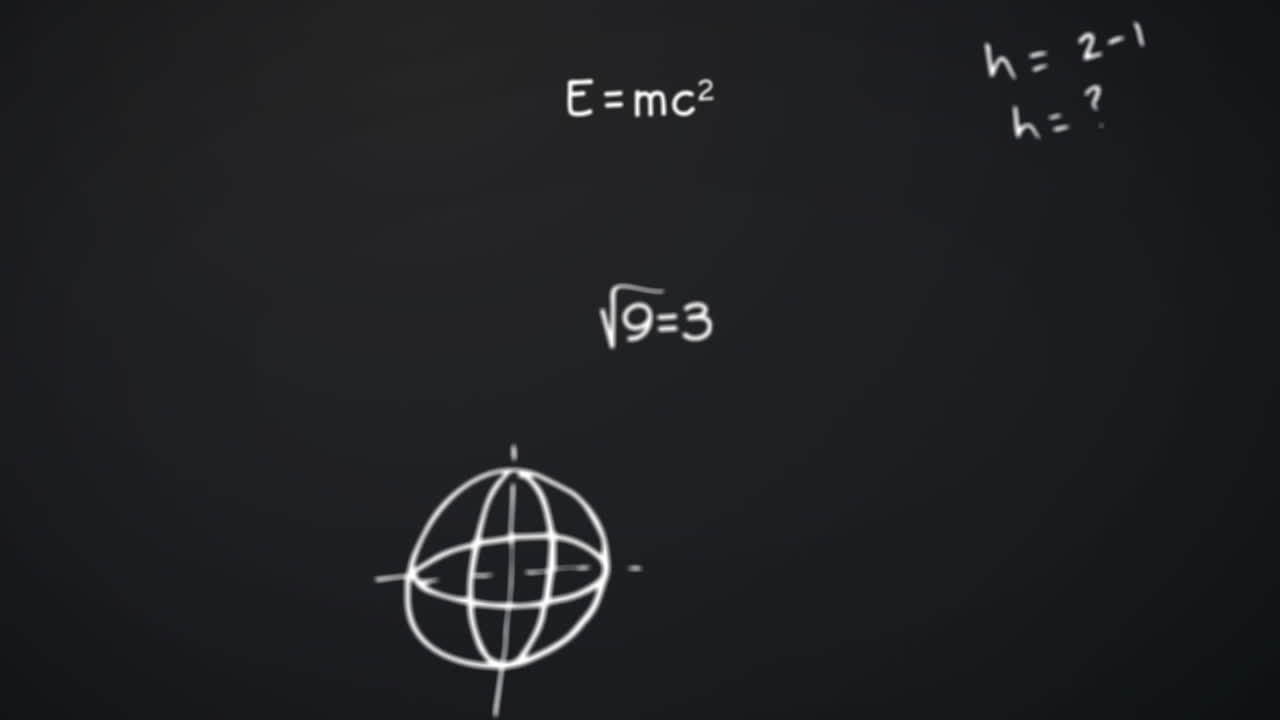 animación de fórmulas matemáticas que se mueven sobre un fondo negro