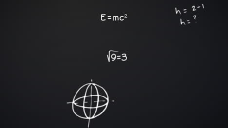animación de fórmulas matemáticas que se mueven sobre un fondo negro