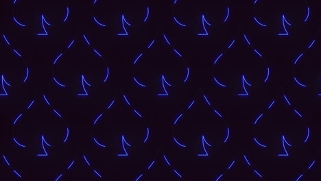 Lines-pattern-with-motion-blue-neon-light-in-rows-on-black-gradient-1