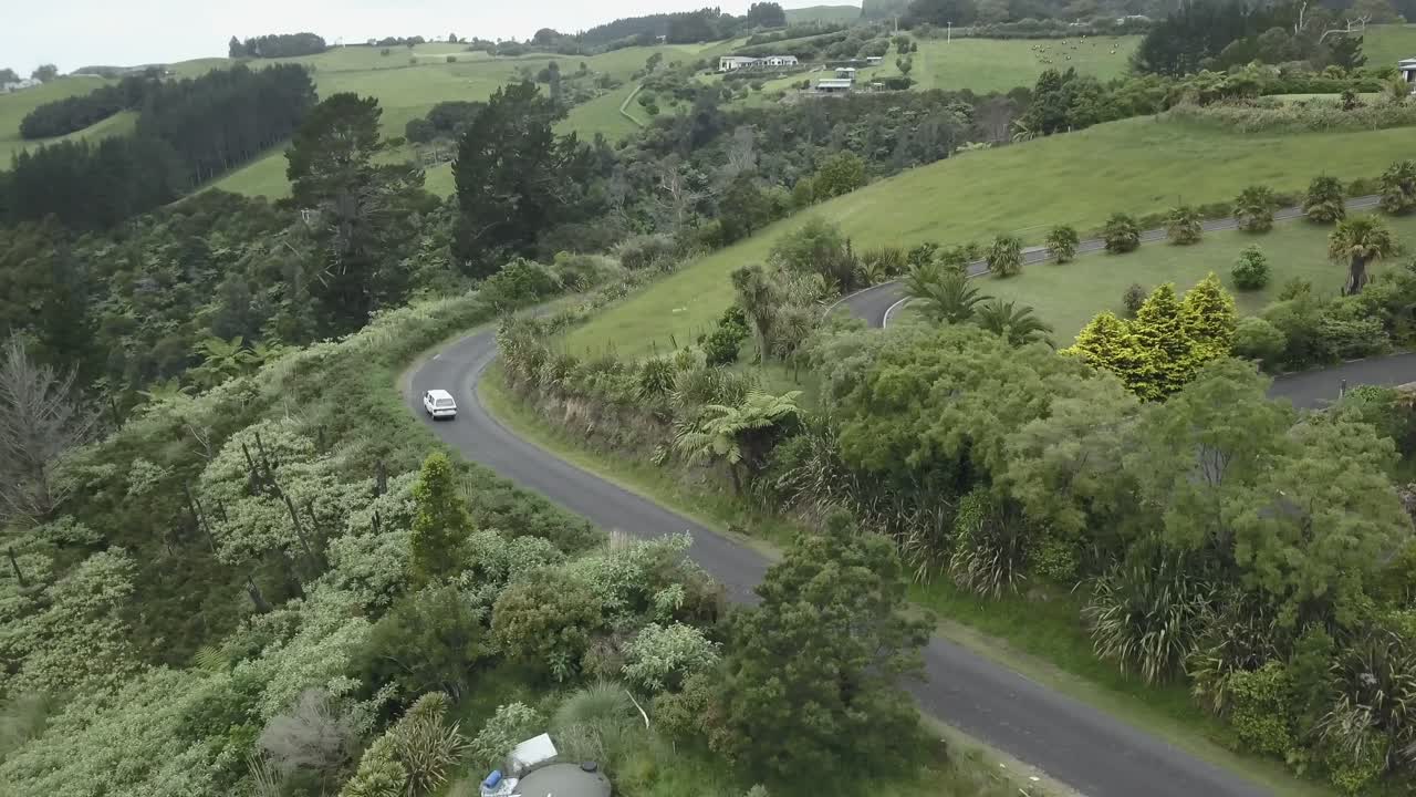 Scenic road through hills