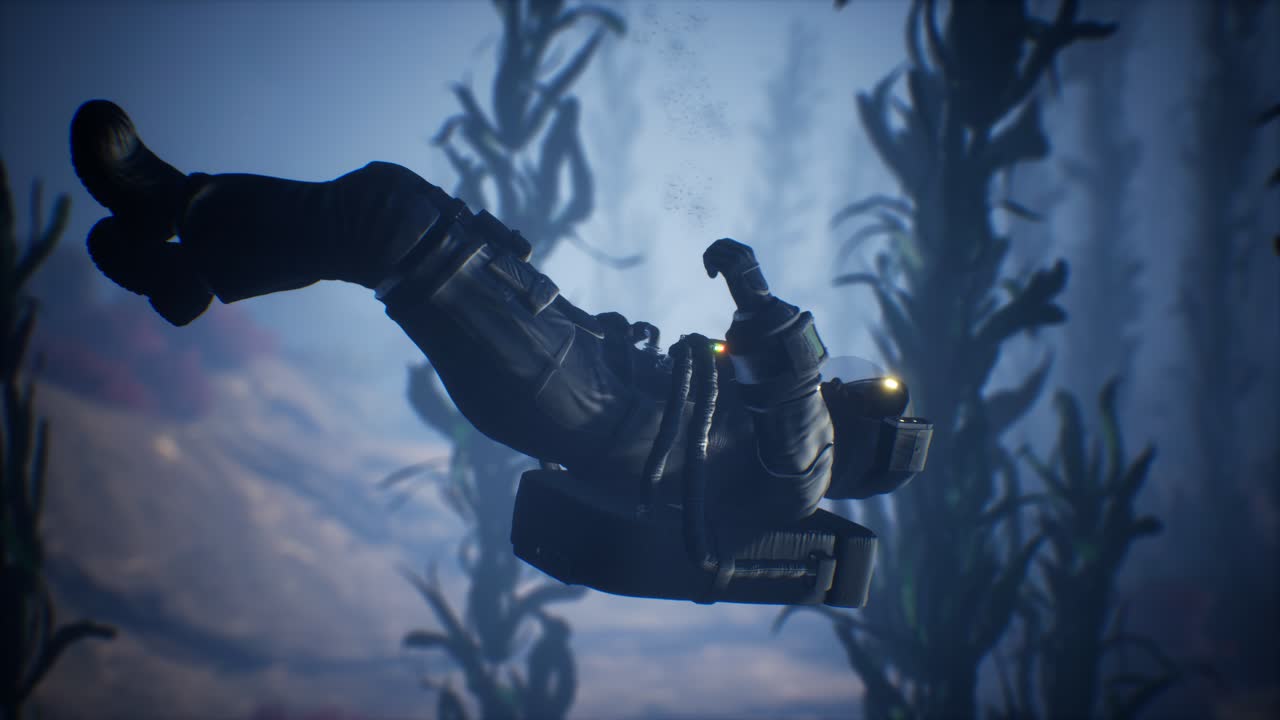 우주인 우주인 바다에서