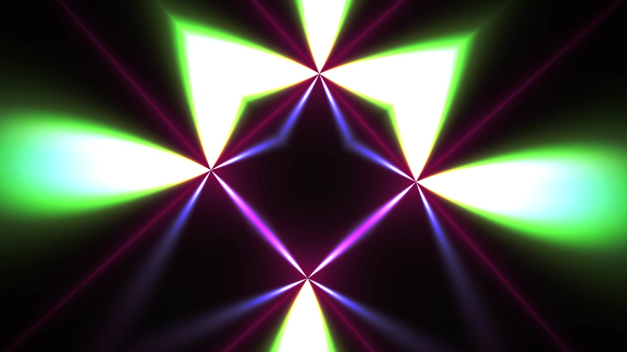 Abstrakt geometrisk lysanimation med pulserende neonfarver