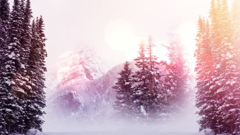 Animation-Einer-Landschaft-Mit-Winterlandschaft