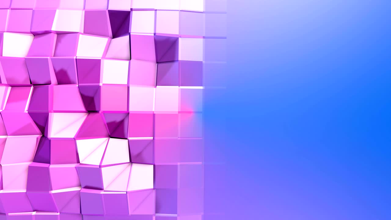 4k limpio bajo poli fondo animado en bucle. animación 3d sin costuras en estilo geométrico moderno con colores de gradiente modernos. fondo creativo simple. colores de gradientes rojo azul 16