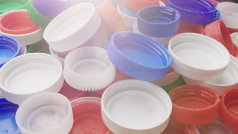 used plastic drinks caps waste recycling concept