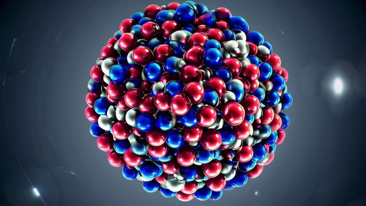 Abstract Sphere of Colorful Shiny Orbs