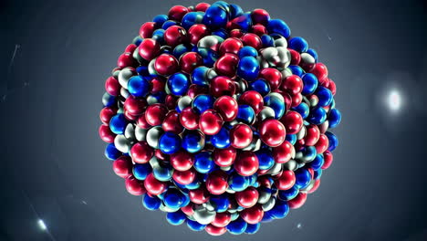 abstract sphere of colorful shiny orbs