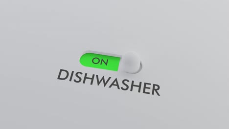 switching on the dishwasher switch