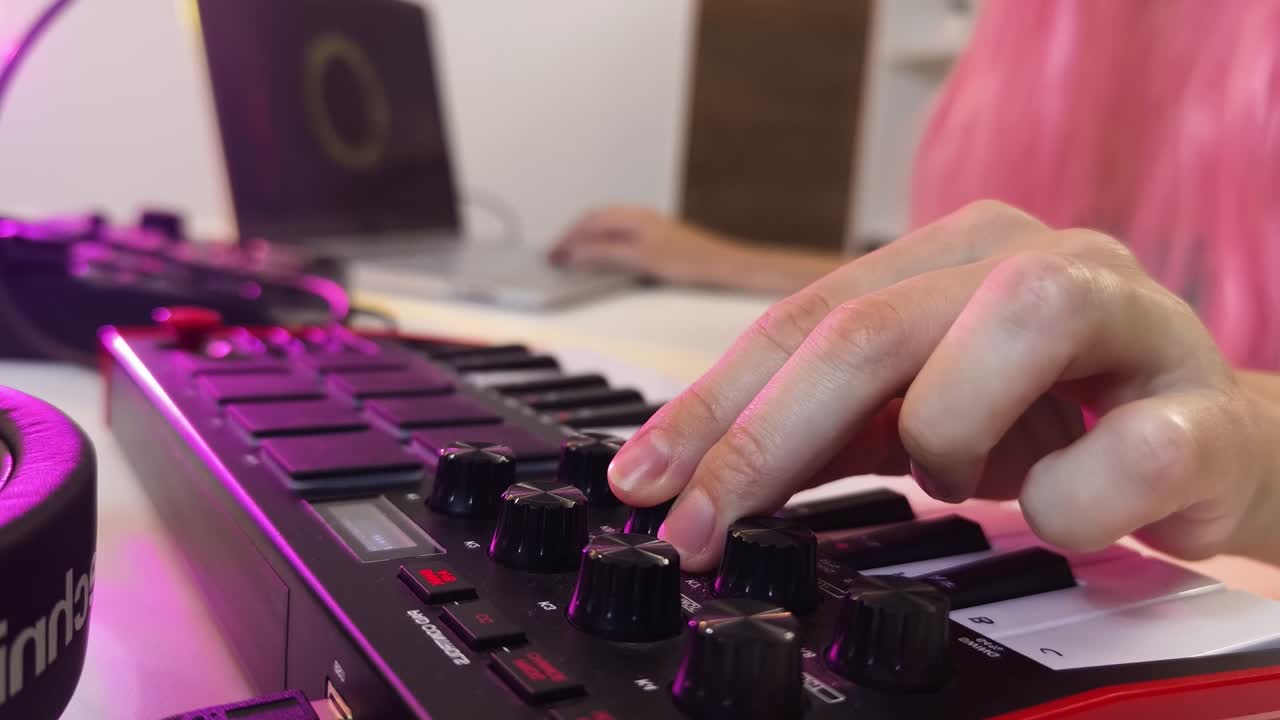 sesión de producción musical