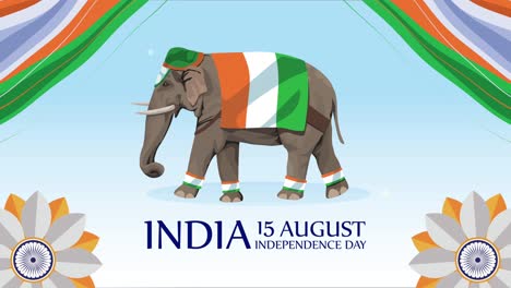 india independence day lettering animation