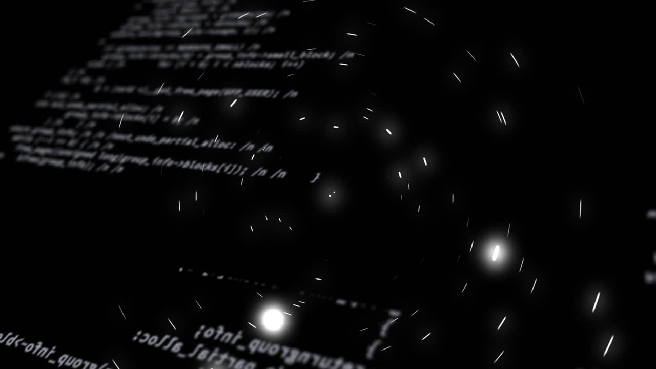 Animation of white spots over data processing