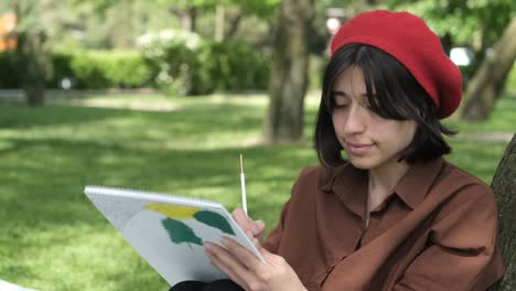 woman enjoy painting