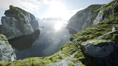 misty fjord landscape