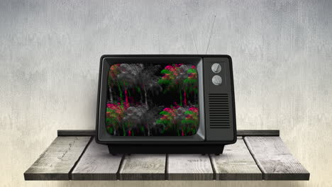 animation of television with blurry screen 4k