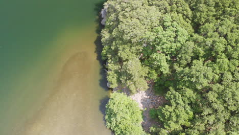 Vuelo-Aéreo-Mirando-Hacia-La-Playa-Y-El-Bosque-De-La-Orilla-Del-Río,-23