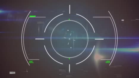 animation of interference and scope scanning over network of connections on black background