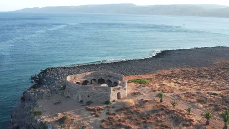 isolated picturesque castle of avlemon close up air view, greece