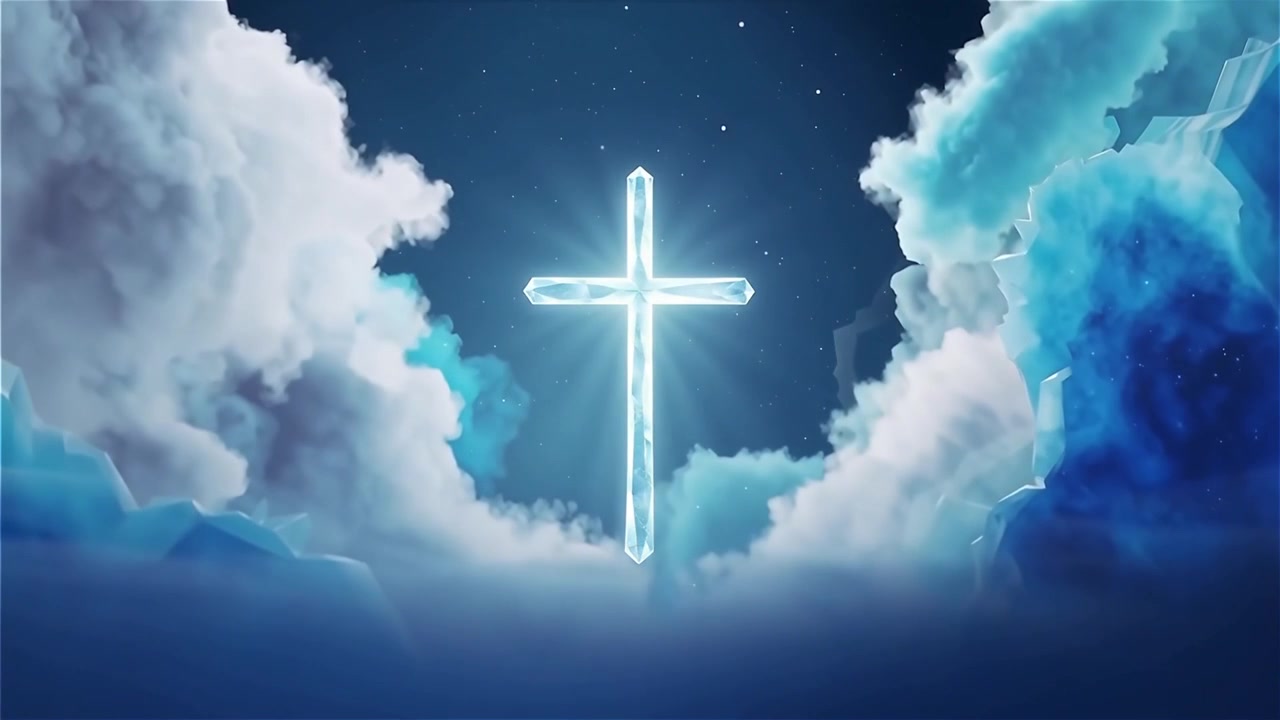 Christian Cross Heavenly Light Worship Background