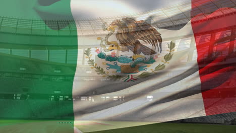 Animation-of-waving-flag-of-mexico-over-stadium