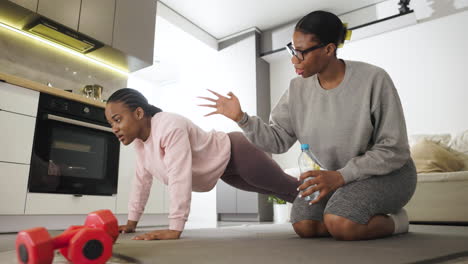 women doing sports at home