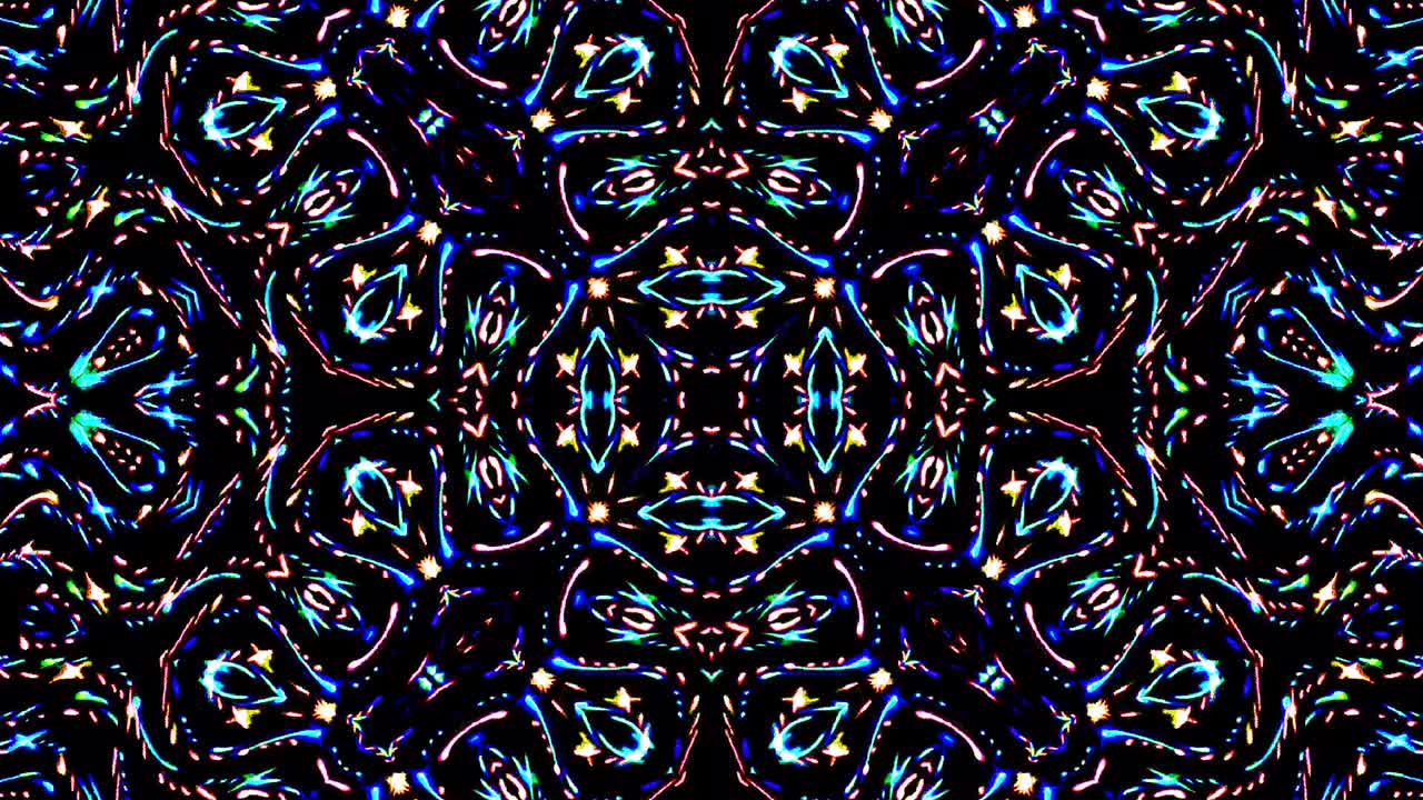 Beautiful abstract kaleidoscope that shines, a radiant light that regulates the subtle movements