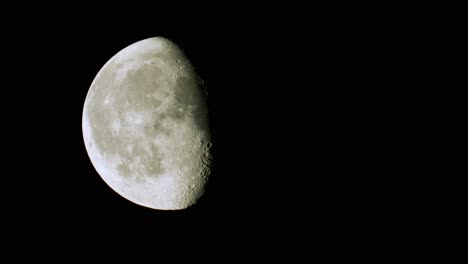 moon phase close up waning gibbous with craters and terminator