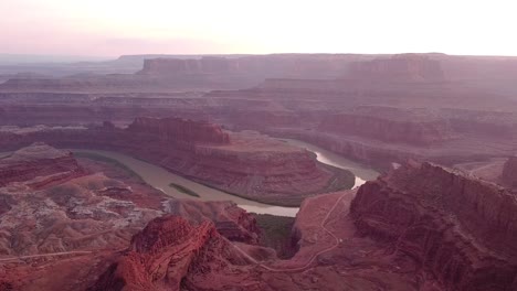 gooseneck overlook - dead horse point state park - drone - sunset