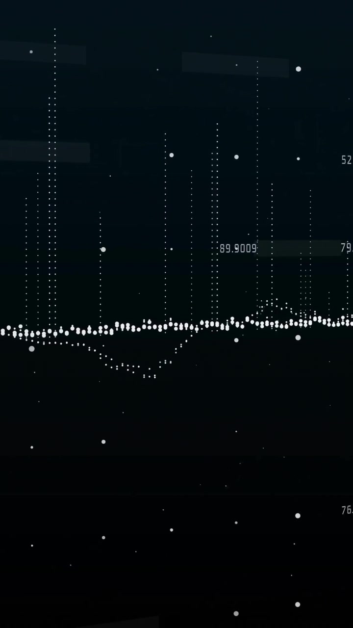 Animation of diagram over data processing on black background