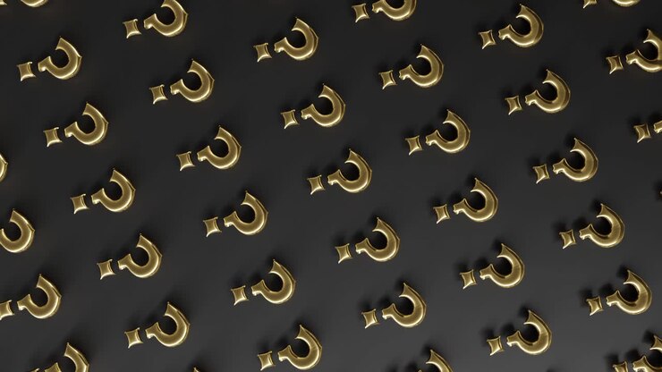 Golden Question Marks on a black Background vertical