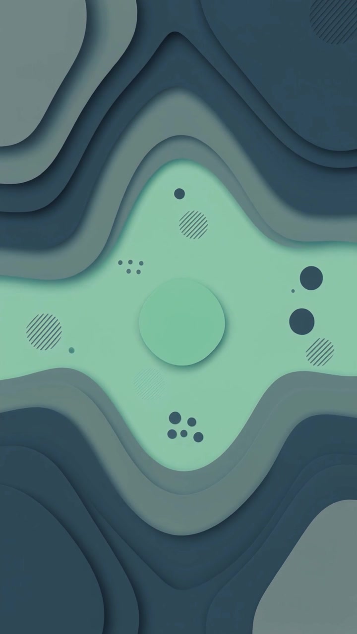Abstract Wavy Layers and Shapes Motion Background in Cool Tones