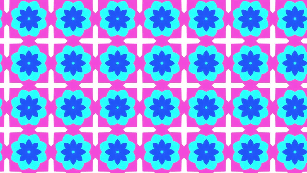 Seamless tile pattern design with colorful floral background slide animation. beautiful ornaments