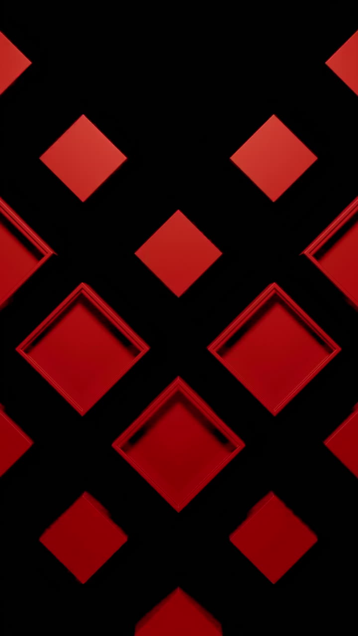검은 바탕에 빨간 기하학적 다이아몬드 패턴