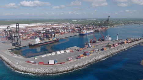 industrial multimodal caucedo port used for cargo operations in dominican republic