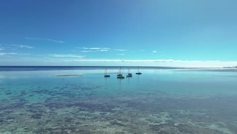 Yacht Boats Anchored Over Serene Waters Of Mo&#039;orea Island, French Polynesia