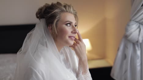 beautiful bride getting ready for her wedding day